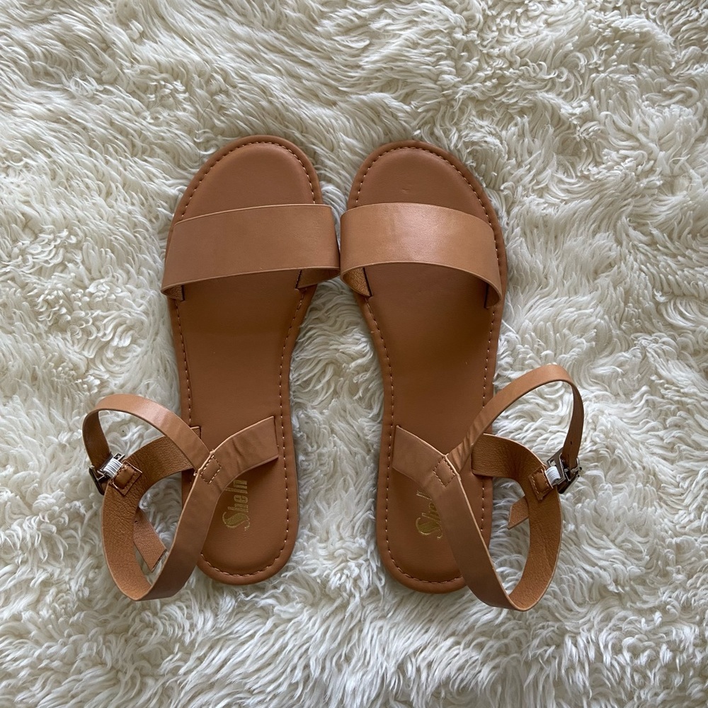 SHEIN Brown Leather Sandals